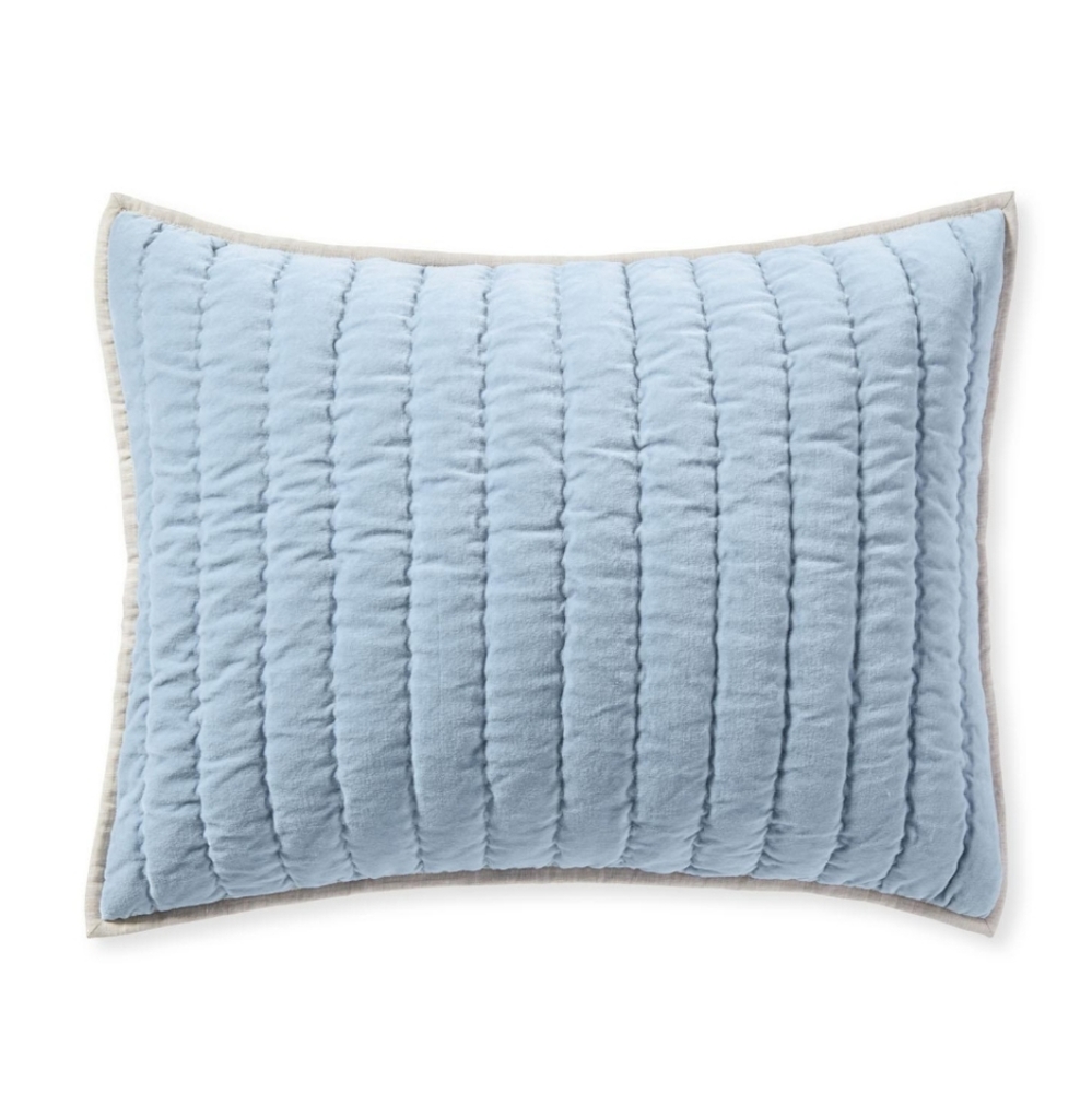 BNWOT - Delwood Velvet Standard Sham - Coastal Blue